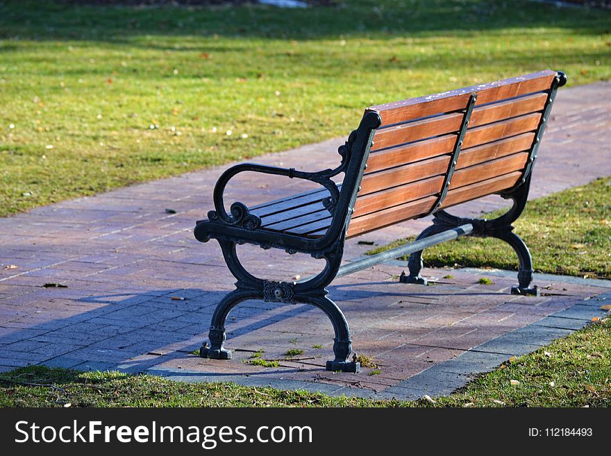 Black and Brown Wooden Bench Photo
