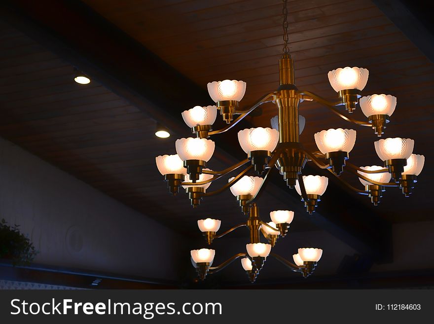 Turn on Brown Uplight Chandelier