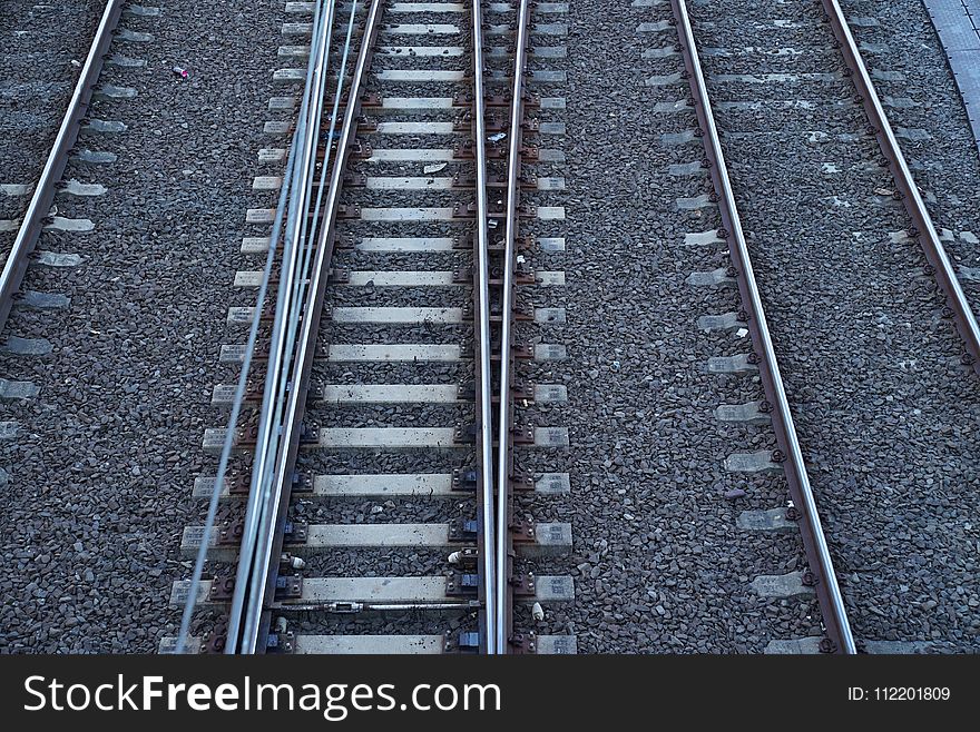 Track, Line, Metal, Rail Transport