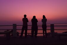 Silhouette Photographer Shooting Sunset. Stock Photography Silhouette Photographer Shooting Sunset. Stock Photography