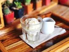 Italian Iced Coffee Dessert Name Is `Affogato` Stock Images