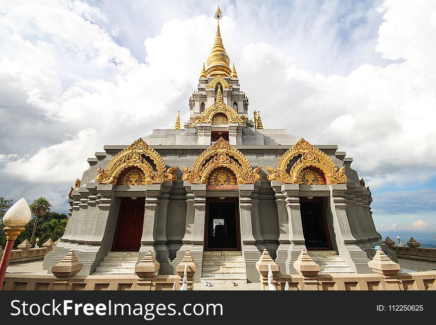 Phra Boromathat Chedi, Doi MaeSalong, Chiangrai, Thailand, beautiful templa at Doi MaeSalong