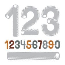 Trendy Vector Numerals Collection. Modern Funky Numbers From 0 T Royalty Free Stock Photography