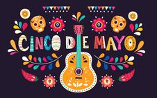 Beautiful Illustration With Design For Mexican Holiday 5 May Cinco De Mayo. Royalty Free Stock Photography