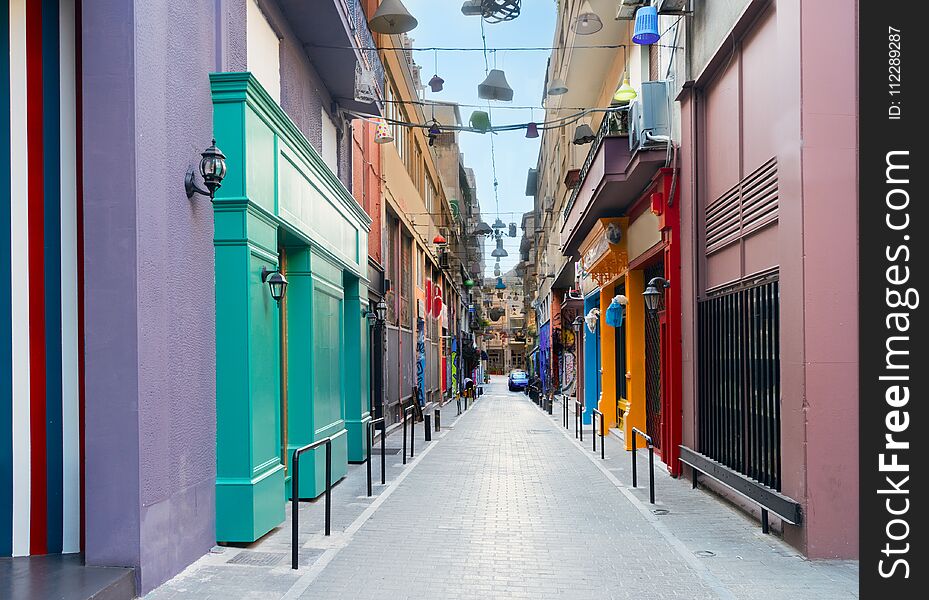 Small cosy street with antique shops in Athens, Greece. Small cosy street with antique shops in Athens, Greece