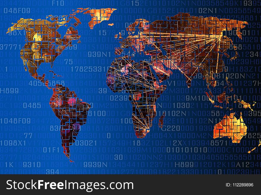 The digital world map of the earth now, with all continents connected.