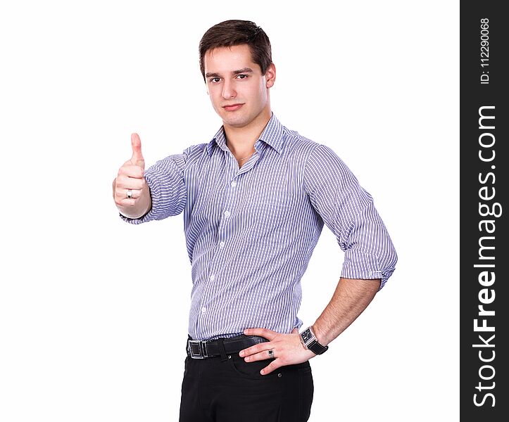 Portrait Of Young Man On White Background