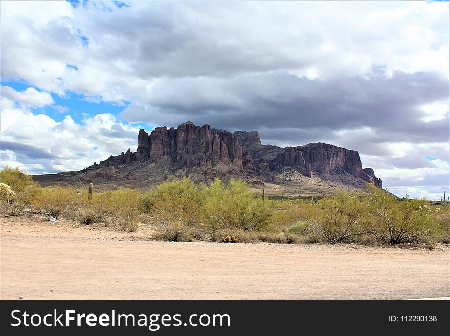 Surrounding landscape of Superstition Mountains federally designated wilderness area outside of Phoenix Arizona. Surrounding landscape of Superstition Mountains federally designated wilderness area outside of Phoenix Arizona