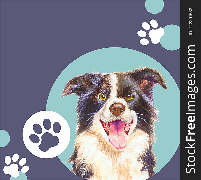 Template For Veterinary Clinic Or Pet Store. Dog. Background