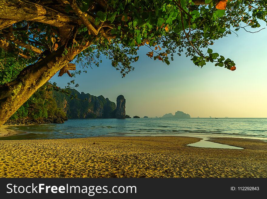 Tropical white sandy beach landscape of Thailand. Tropical white sandy beach landscape of Thailand