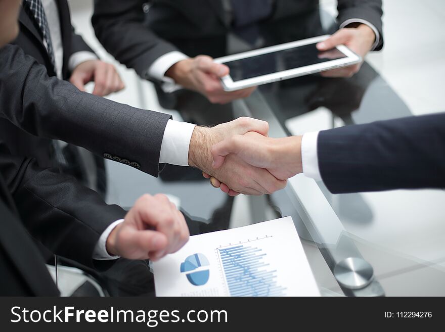 Business Handshake And Business People Concept.