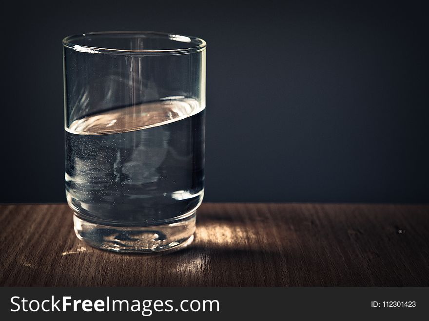 Clear Drinking Glass Filled With Water