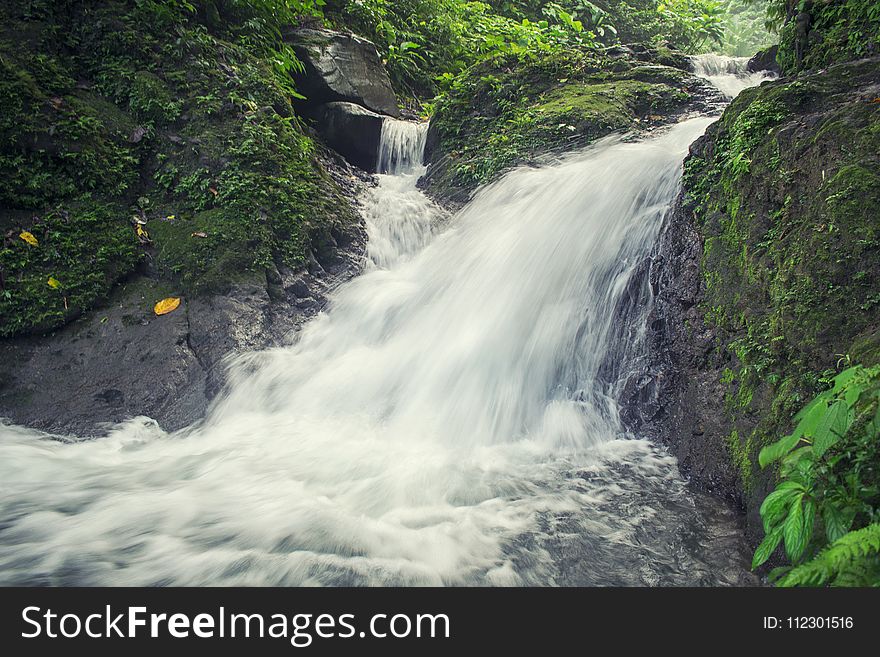 Time Lapse Photo of Waterfalls