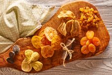 Dried Fruits On Wooden Background Royalty Free Stock Photo