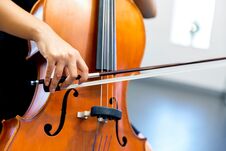 Close Up Of Cello With Bow In Hands Stock Photography Close Up Of Cello With Bow In Hands Stock Photography