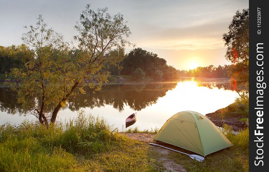 Summer sunset on the river.