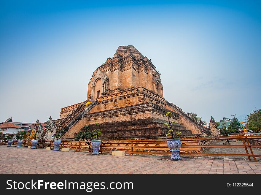 Chedi Luang temple of the Great Stupa