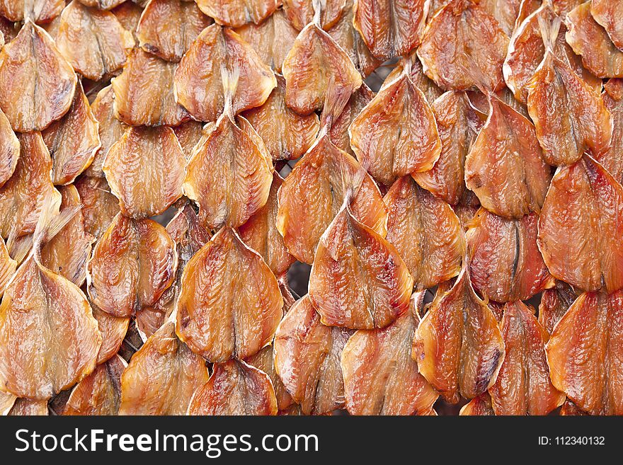 Dried fish, drying fish in the sun for food preservation