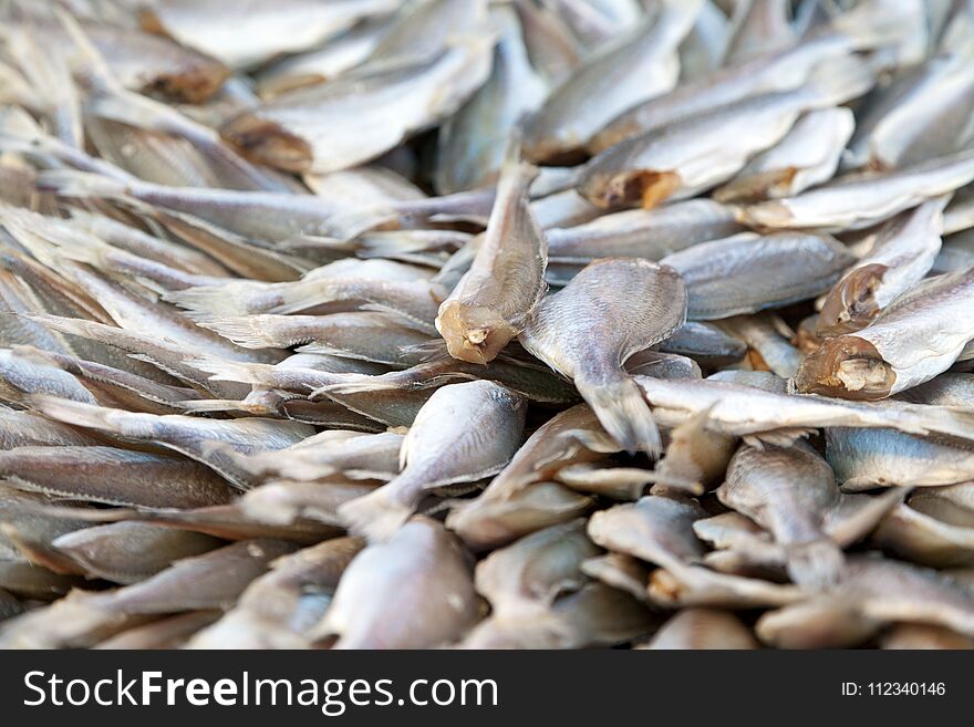 Dried fish, drying fish in the sun for food preservation