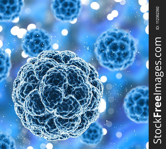 3D render of a medical background with virus cells. 3D render of a medical background with virus cells
