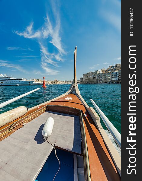 Wooden traditional boat, Maltese tourist attraction