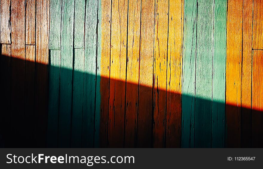 Vintage Brown And Green Color Wooden Wall Texture Background