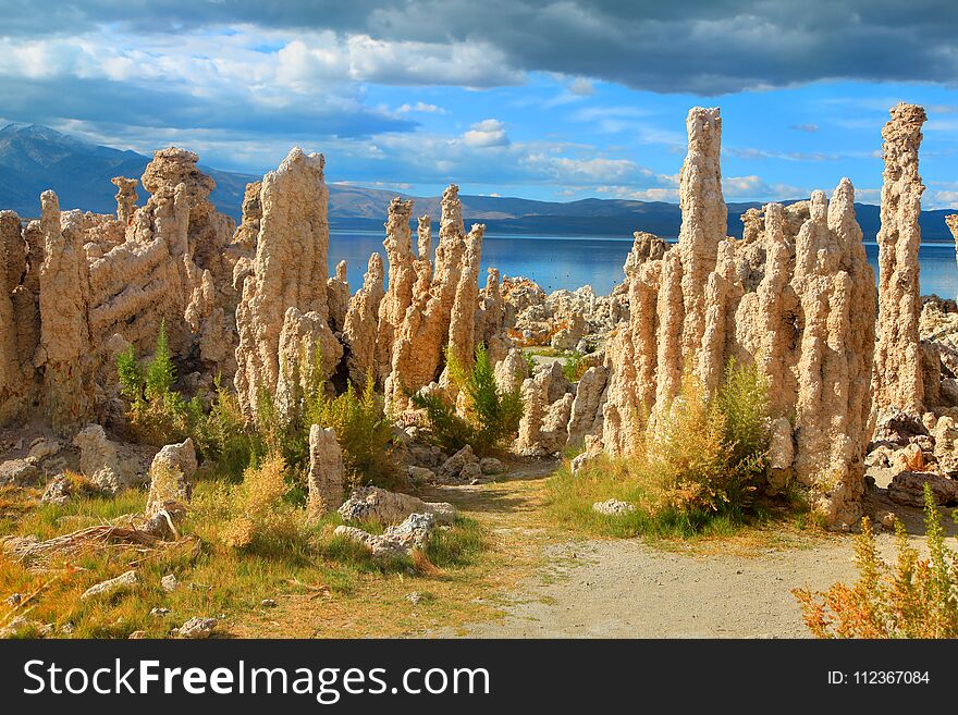 Tufa formations in Mono lake