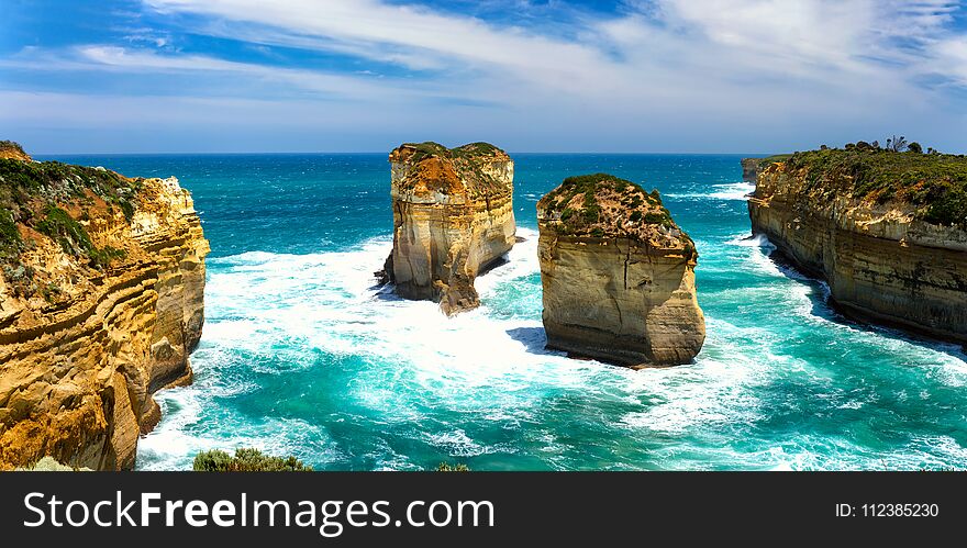 A photo of Loch ard Gorge - one of the famous rocks in Victoria, Australia. A photo of Loch ard Gorge - one of the famous rocks in Victoria, Australia.