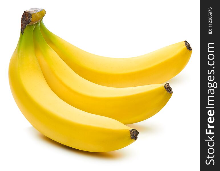 Bunch of bananas on white background Clipping Path