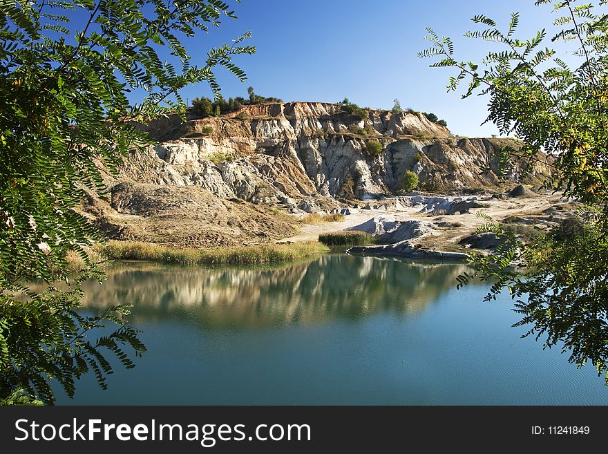 Lanscape with beautiful blue lake