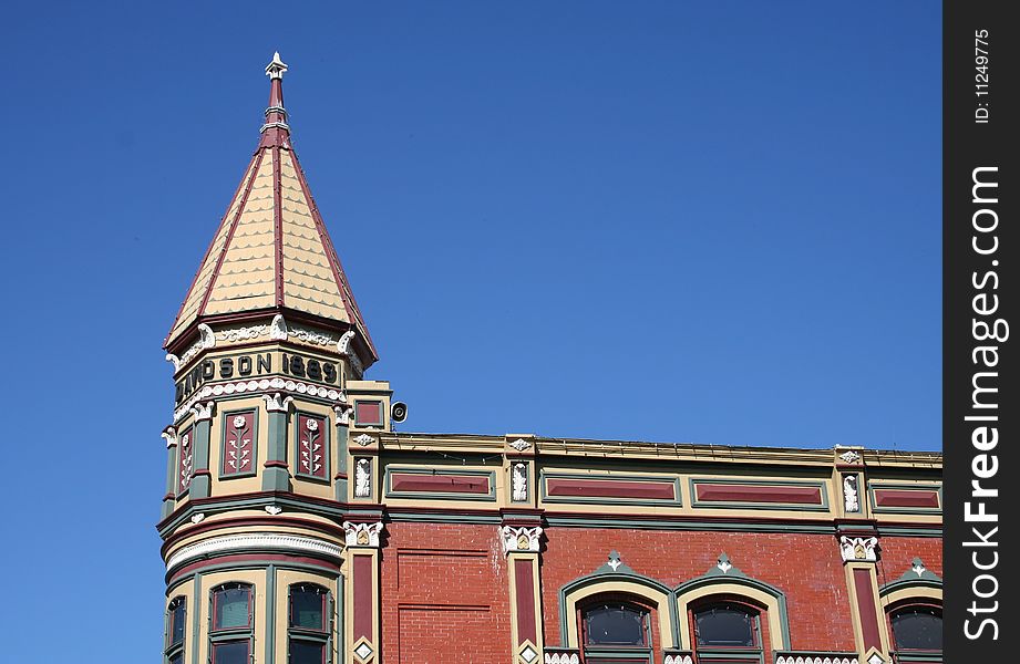 Horizontal view of historic building in downtown Ellensburg Washington. Horizontal view of historic building in downtown Ellensburg Washington