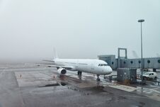 Misty Weather At The Airport Royalty Free Stock Image Misty Weather At The Airport Royalty Free Stock Image