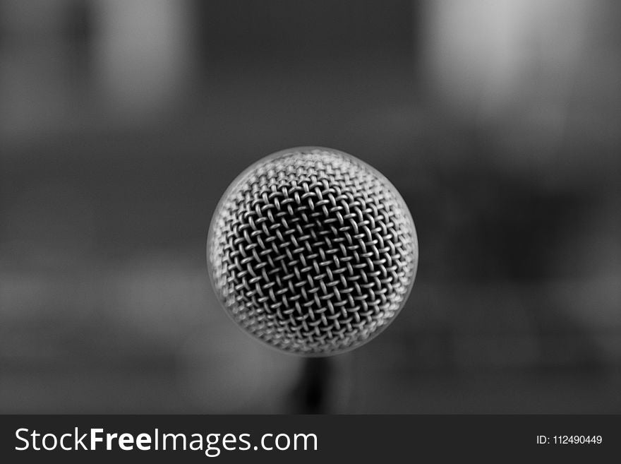 Microphone, Black And White, Monochrome Photography, Audio Equipment