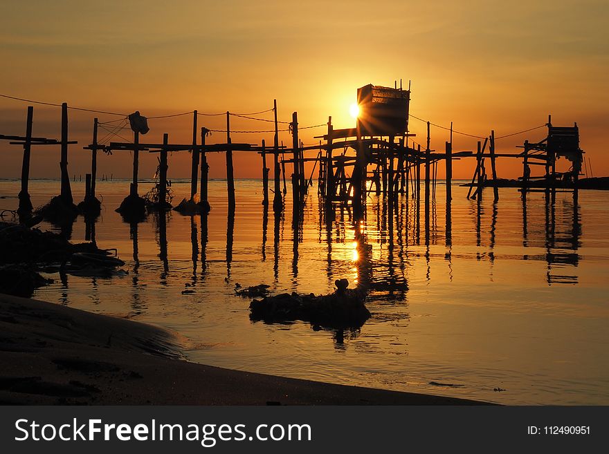 Reflection, Sunset, Sunrise, Water