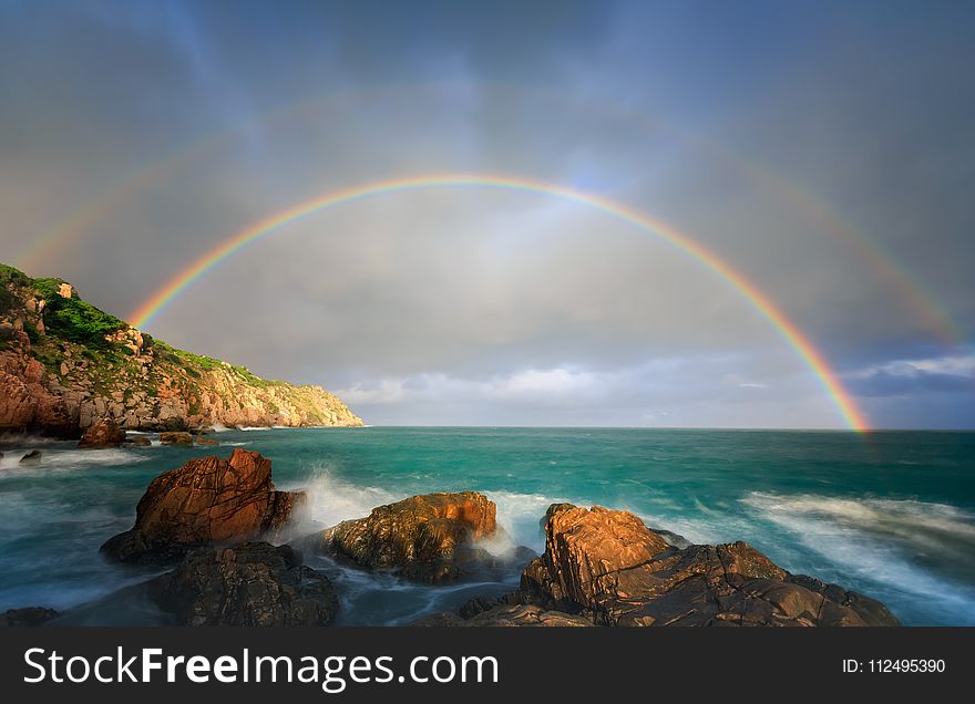 Rainbow, Nature, Sky, Sea