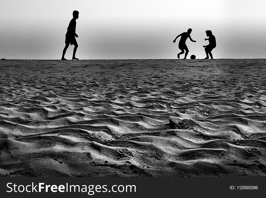 People Playing Ball In Grey Sound