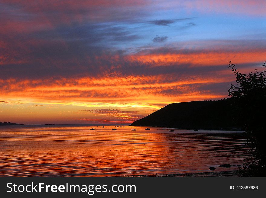 Sky, Horizon, Afterglow, Sunset