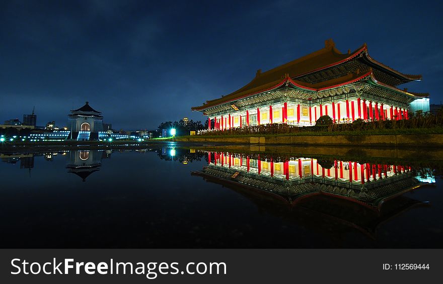 Chinese Architecture, Reflection, Landmark, Sky