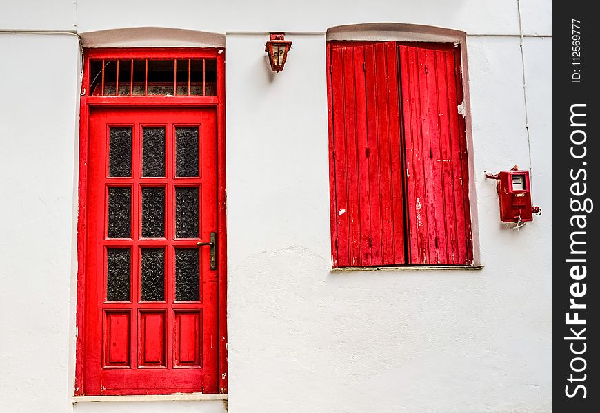 Red, Door, Window