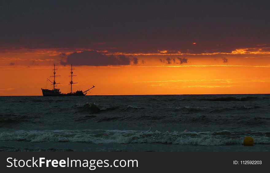 Horizon, Sea, Sunset, Sky