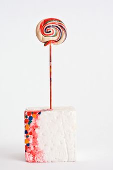 Lollipop Colors On White Background Stock Photography