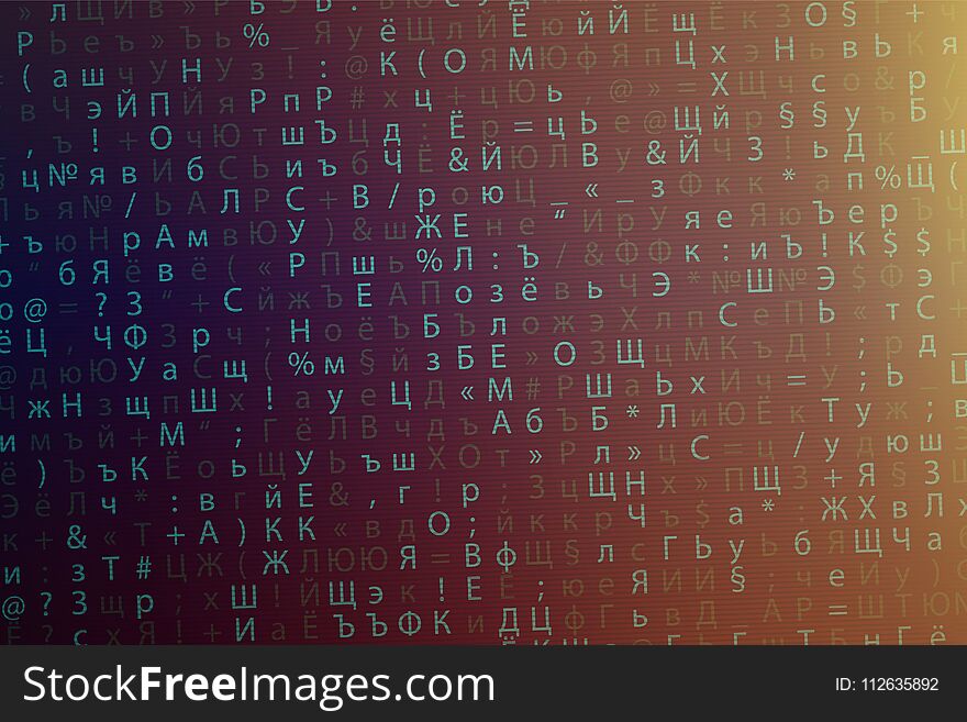 Russian hackers. Background with Cyrillic symbols. Vector illustration