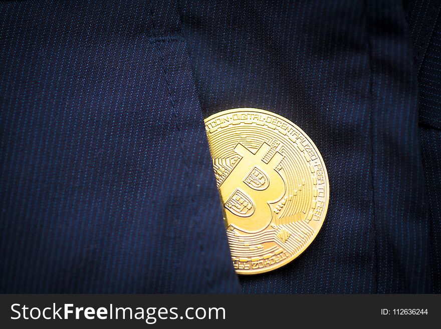 Gold coin last bitcoin symbol of crypto currency and technology blockchain block chain bitcoin logo. Gold coin last bitcoin symbol of crypto currency and technology blockchain block chain bitcoin logo