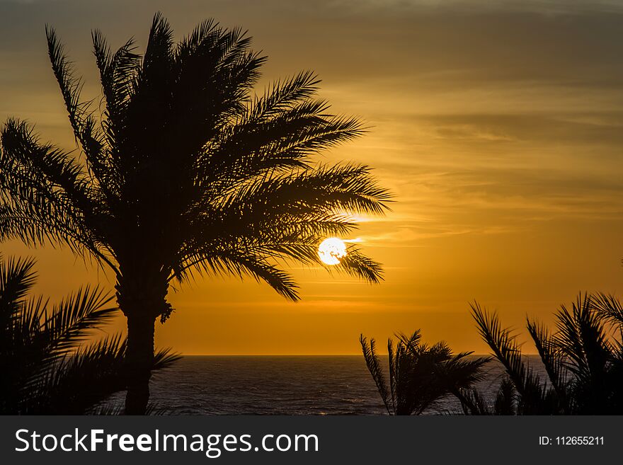Beautiful Sunrise on the red sea at Sharm-El-Sheikh, Egypt