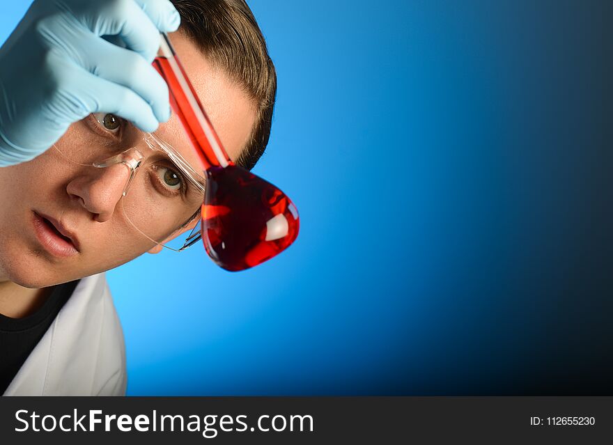 Concentrated Chemist In His Laboratory