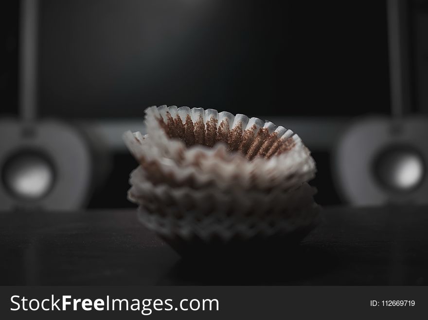 White Cupcake Holder On Table