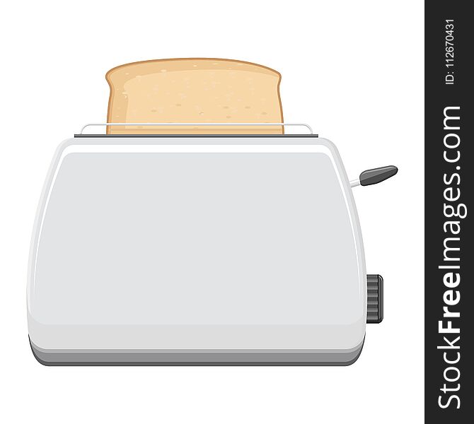 Toaster. Flat design. Vector illustration isolated on white background