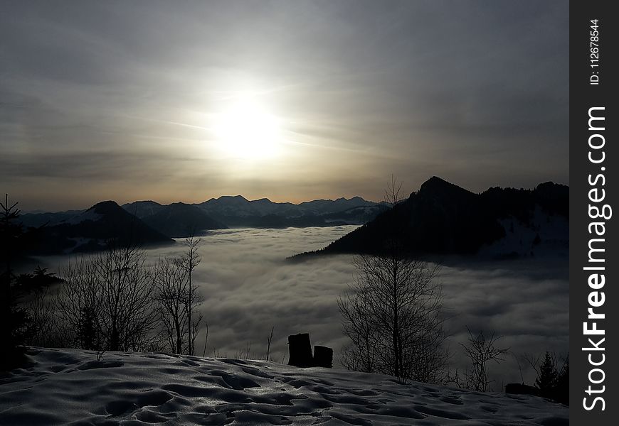 Sky, Winter, Snow, Highland