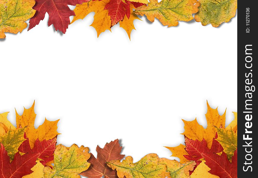 Autumn frame made out of different autumn leaves. Autumn frame made out of different autumn leaves.