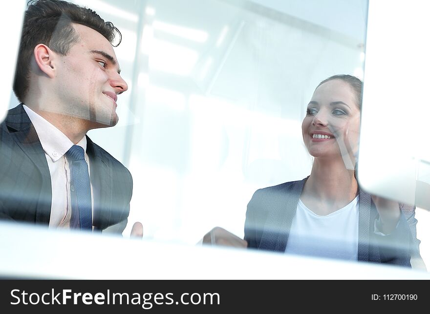 Business Concept.colleagues Looking At Computer Screen